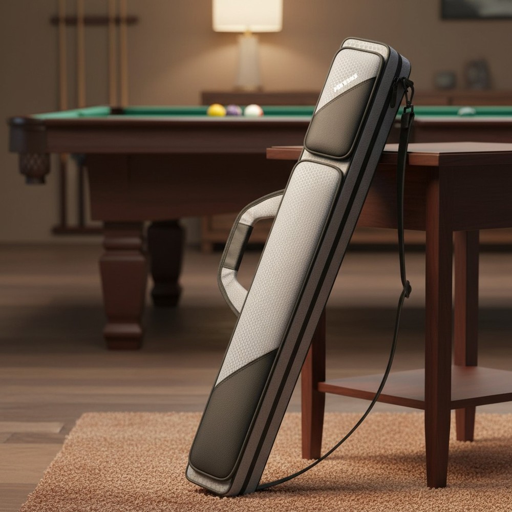 Stylish Blizzard Grey Pool Stick Case 2x2 with Ample Pockets for Accessories