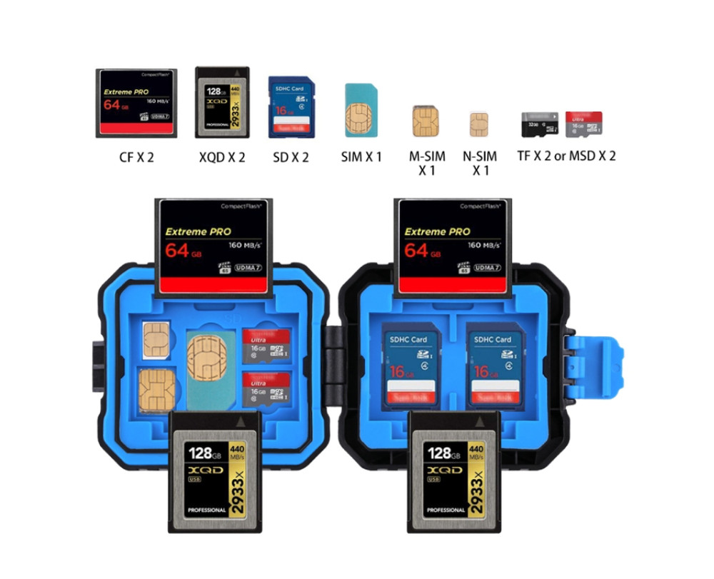 Camera Memory Cards SIM Card Reader Android CF/TF/SD Type-C Storage Box Case