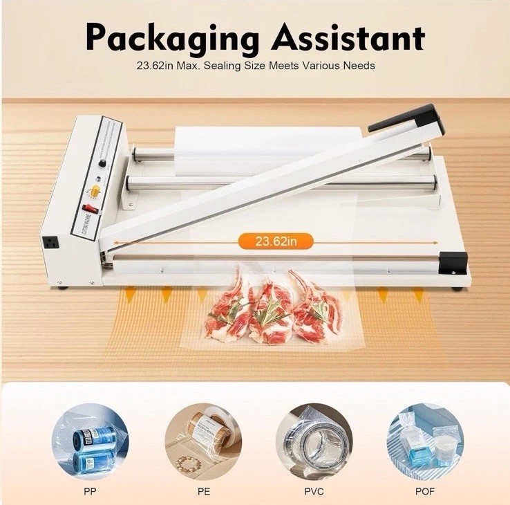 24" Shrink Wrap Machine I-Bar Heat Sealer System w/1800W Heat Gun and Film