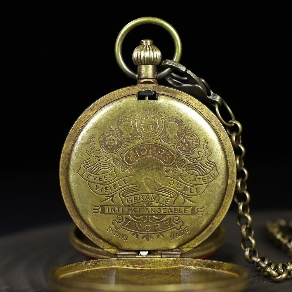 Double copper mechanical pocket watch