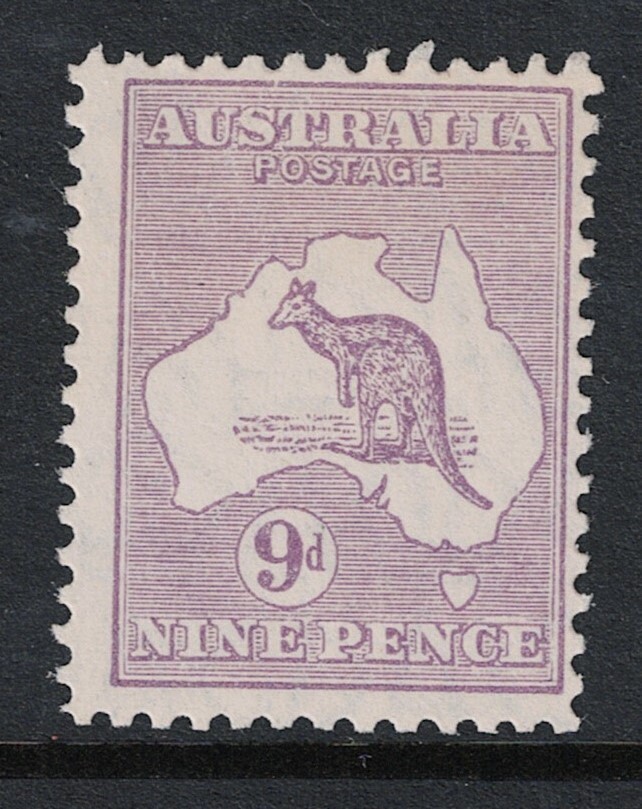 1929 9d Die 2B Violet Kangaroo, Small Multi wmk, Fine MNH