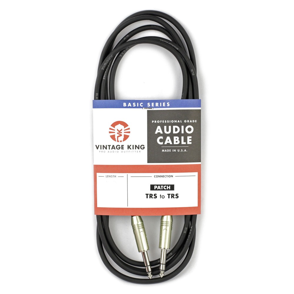Vintage King Basic Patch Cable TRS - TRS - 2' (Demo Deal)