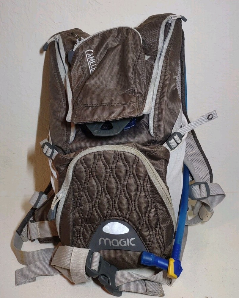 Camelbak Magic Backpack Hydration Pack Brown With 2L Bladder Hiking Embroidered