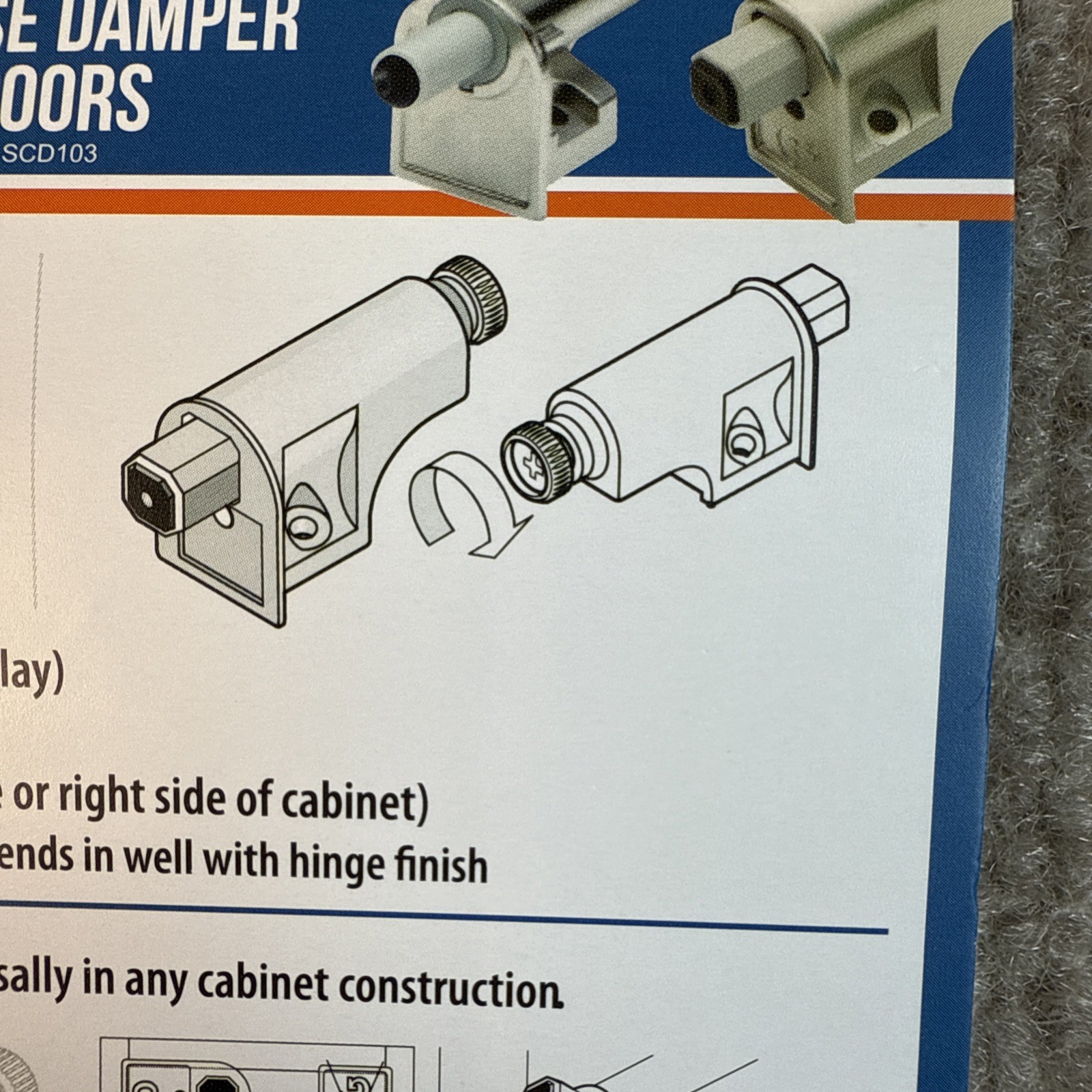 40-PACK ROK HARDWARE SCD103 SOFT CLOSE DAMPER W/SCREWS FOR CABINET DOORS NICKEL