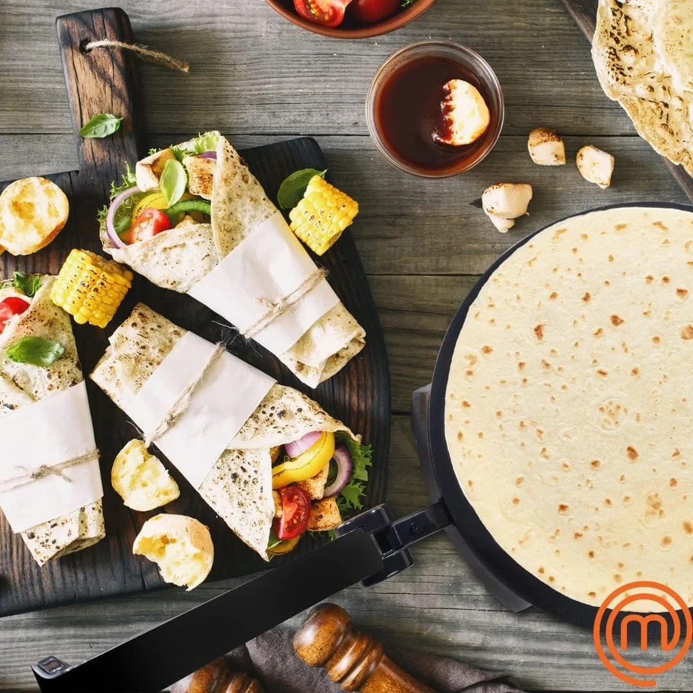 Electric Tortilla Maker - Non-Stick, Adjustable Temp for Perfect Flatbreads