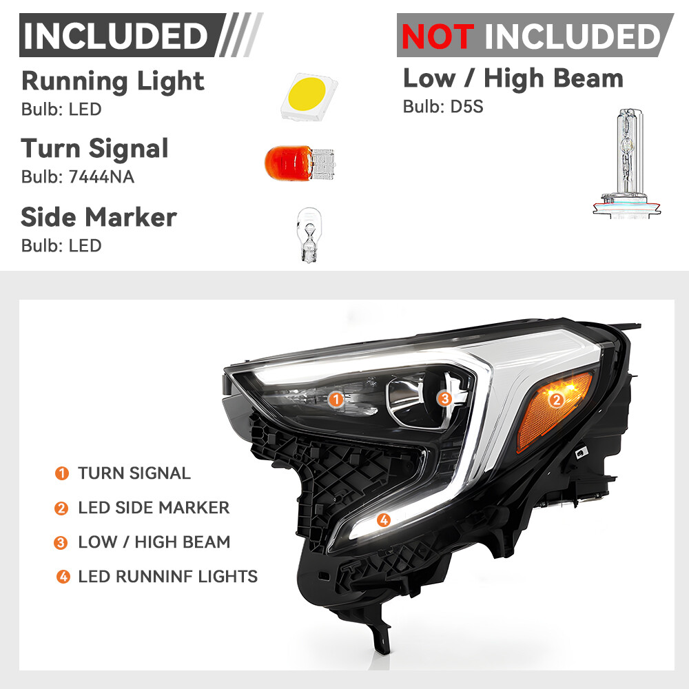 For 2018-2021 GMC Terrain Factory HID/Xenon w/LED DRL w/o Bulb Headlight Driver