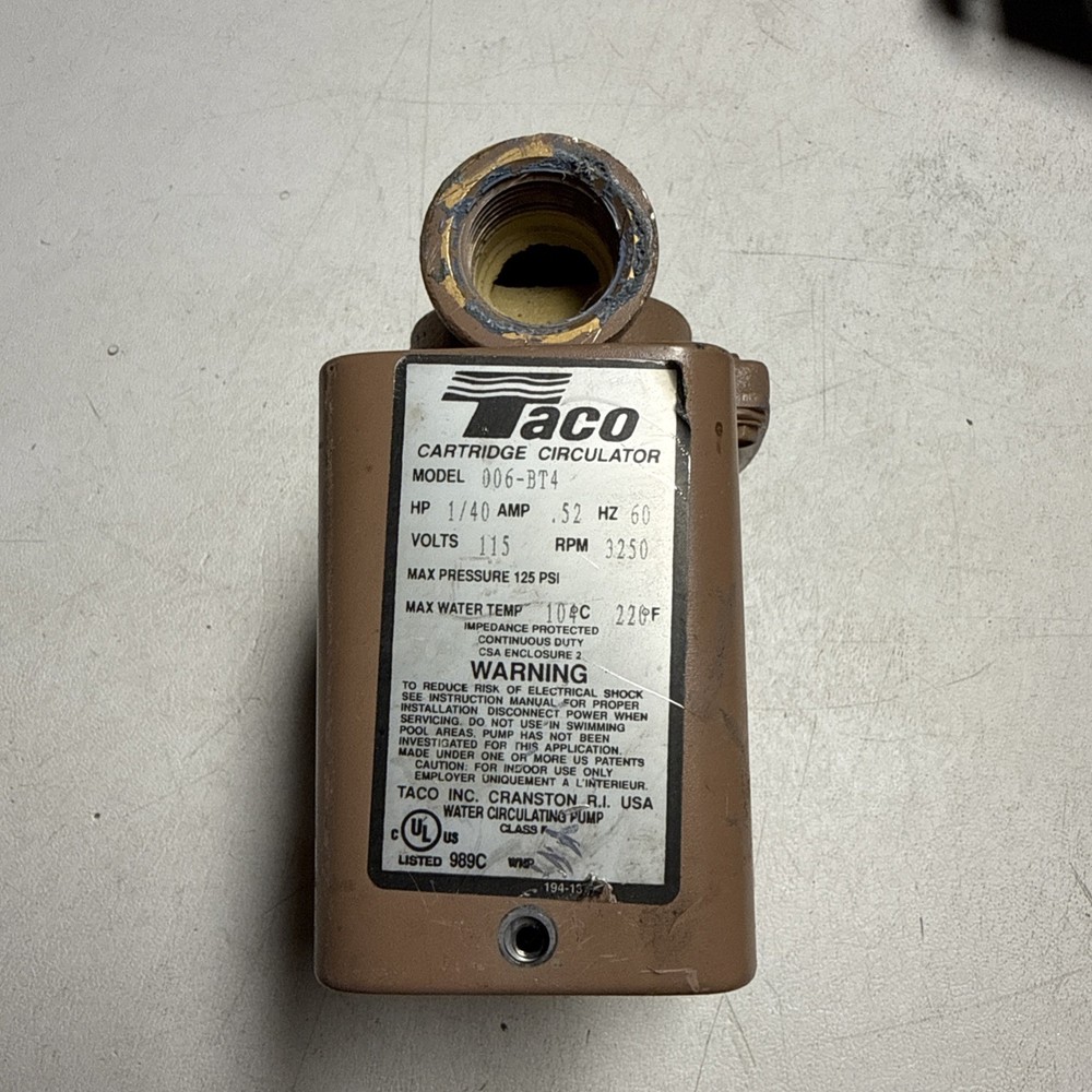 Taco Cartridge Circulator 006-BT4