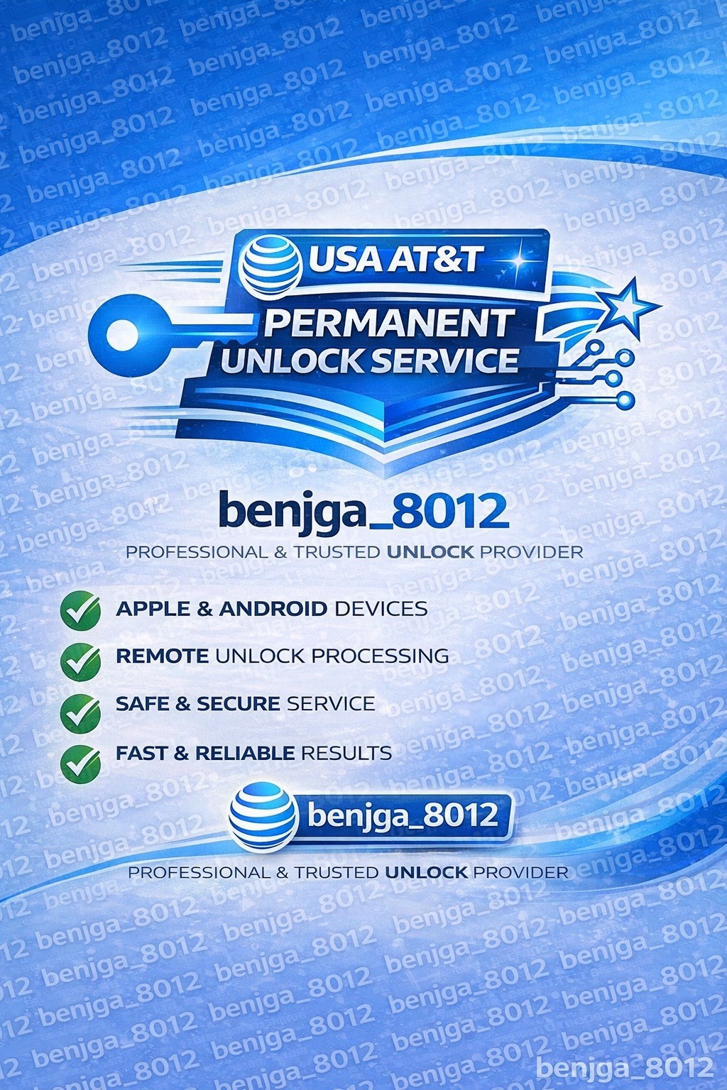 🔵 benjga_8012 USA AT&T Unlock Service for devices custom att related issues