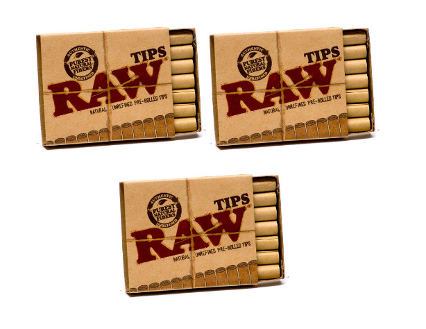 RAW Pre-Rolled Tips (21 tips per box; 3 pack)