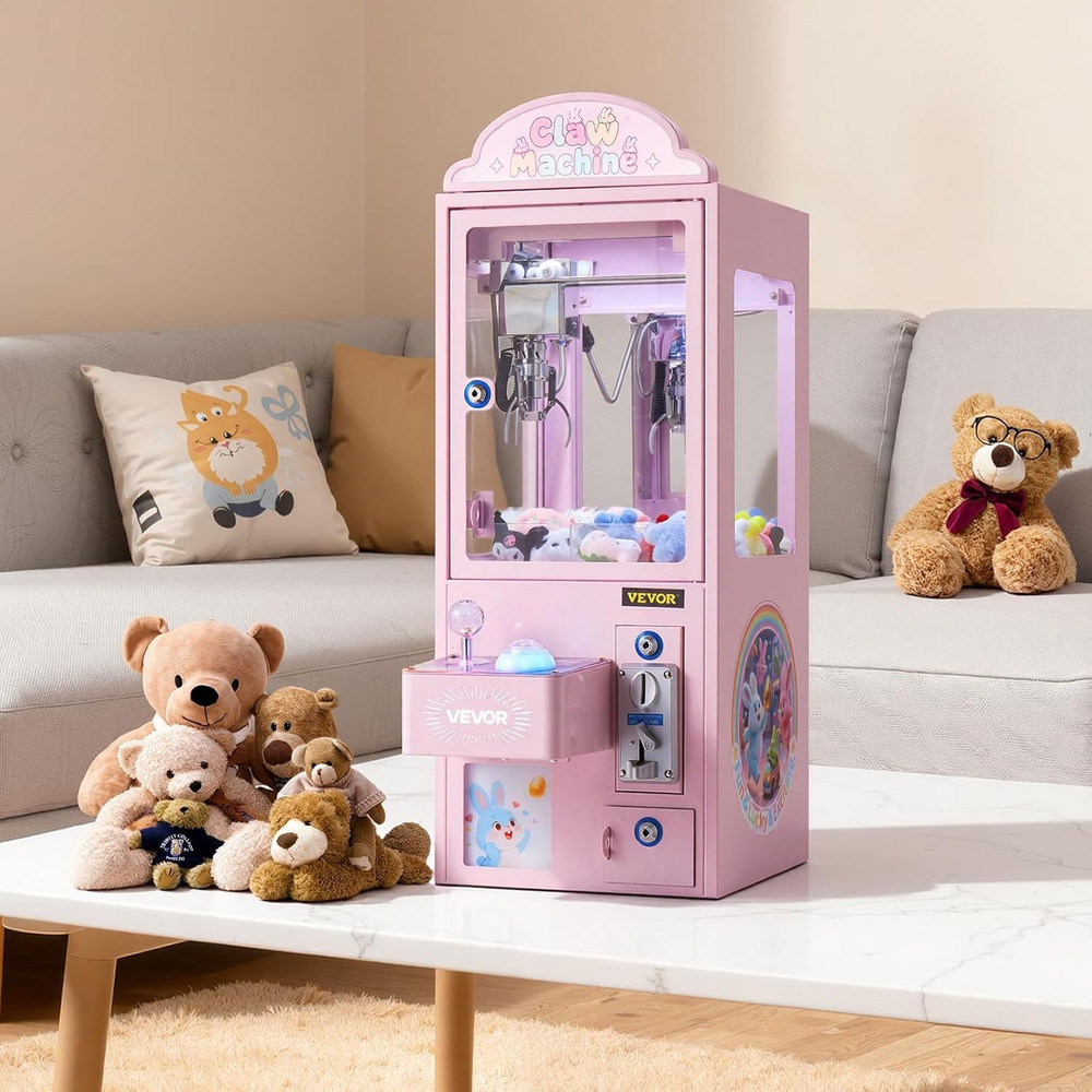 Claw Crane Machine, Medium-Sized Arcade Game Machine with Light & Sound, Adjusta