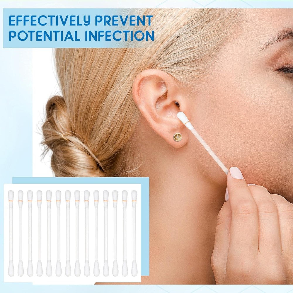 Hoolerry 200 Pcs Piercing Aftercare Swabs Disposable Individually Packaged...