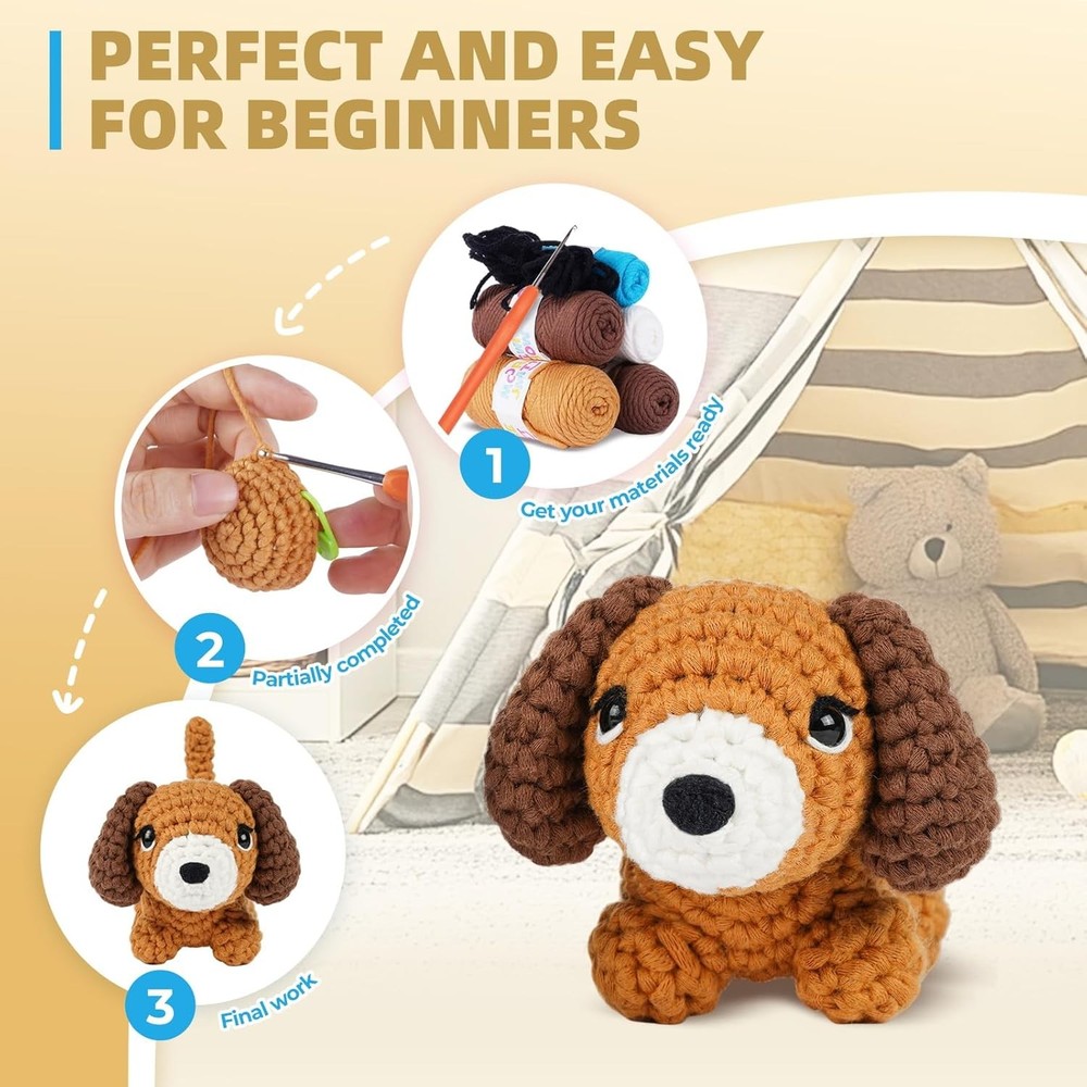 Crochet Kit Beginners Learn to Crochet Include Easy Knitting Soft Yarn