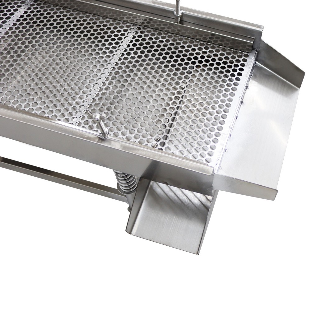 110V Stainless Linear Vibrating Screen w/Single Layer 10mm Screen Sieve Machine