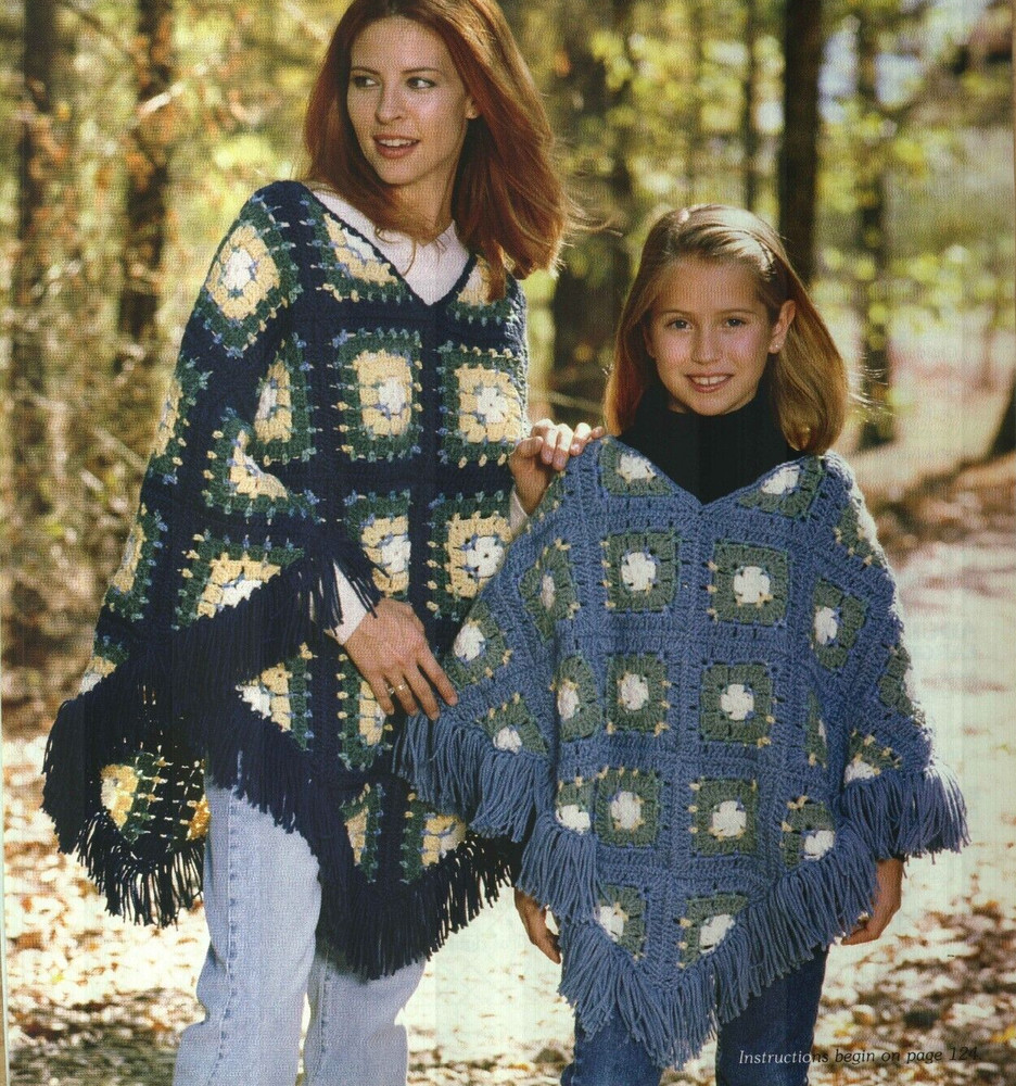 PONCHO POWER 4 SIZES TEENS & WOMEN'S CROCHET PATTERN INSTRUCTIONS