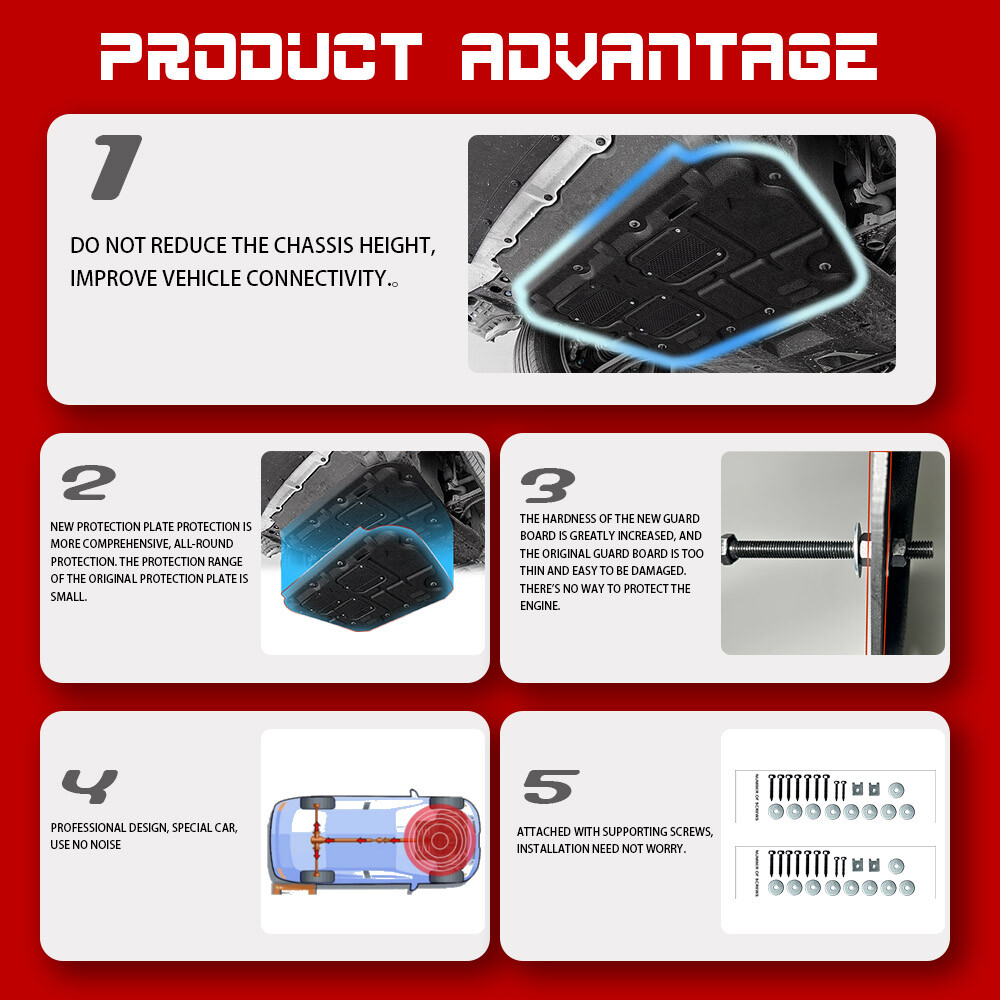 For Ford Escape 2013-2019 Auto Engine Cover Chassis Guards Shield Mud Flaps