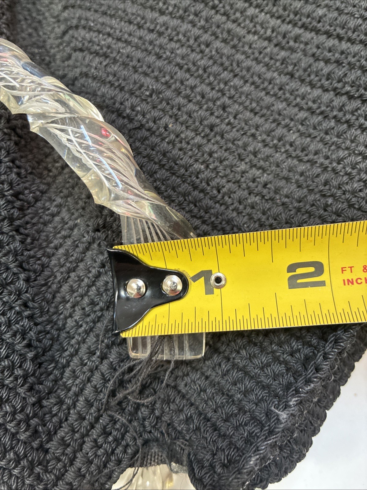 1930s Art Deco Crochet Handbag Clear Lucite Style Handle Provenance Depression