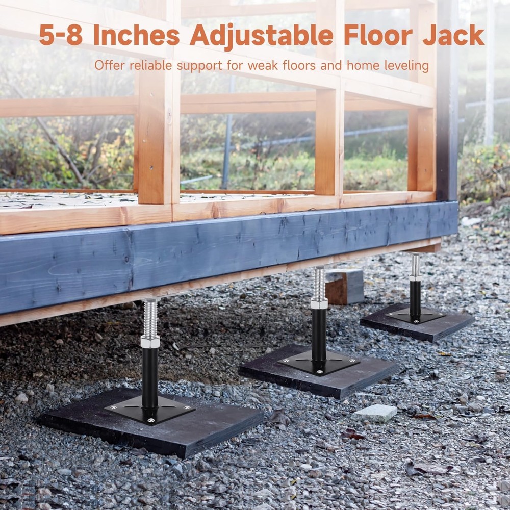 8 PCS Heavy Duty Adjustable Floor Jacks for Deck & Patio Support