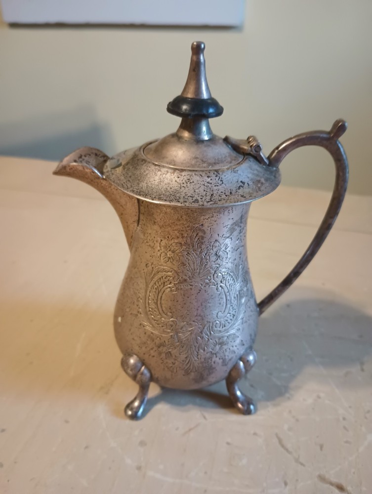 Leonard Etched Silver Plated Footed Creamer Milk Kitchen Accessory