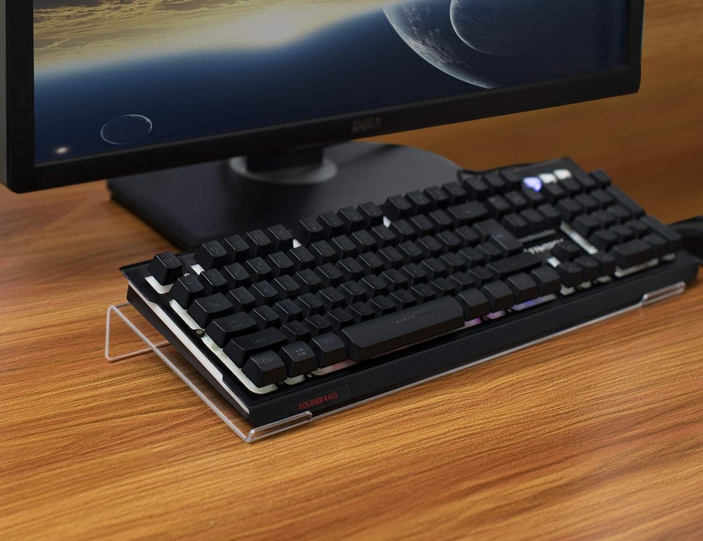 Clear Acrylic Computer Keyboard Stand PC Holder Tilted Riser Ergonomic Desk