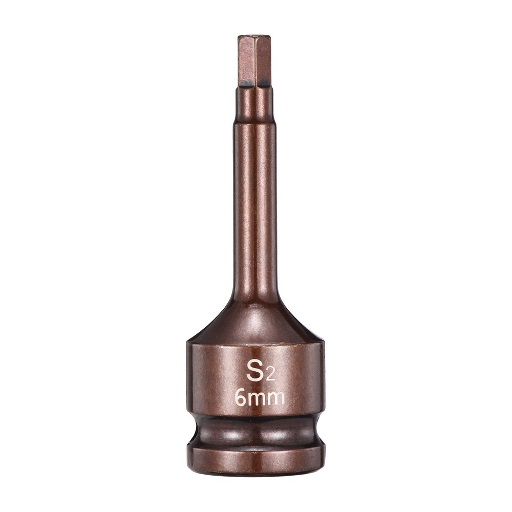 1/2" Drive Impact Hex Bit Socket 6mm S2 Steel 3" Length Hexagonal Socket