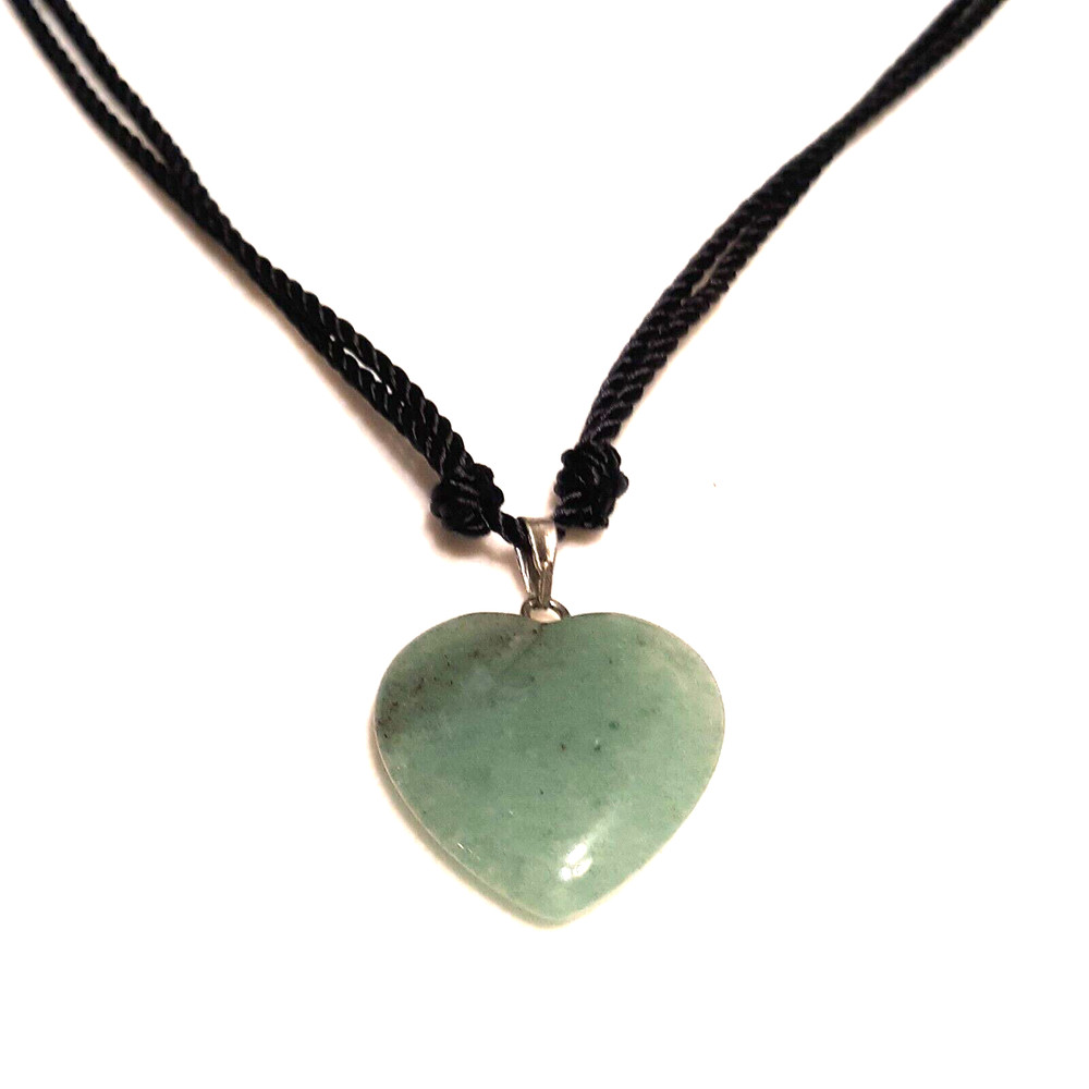 Adjustable Necklace Heart shaped Aventurine pendant