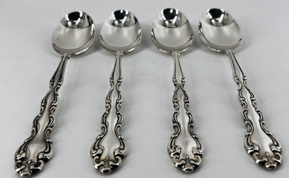 4 Tablespoons Soup Spoon Oneida Community Silverplate Silverware MODERN BAROQUE