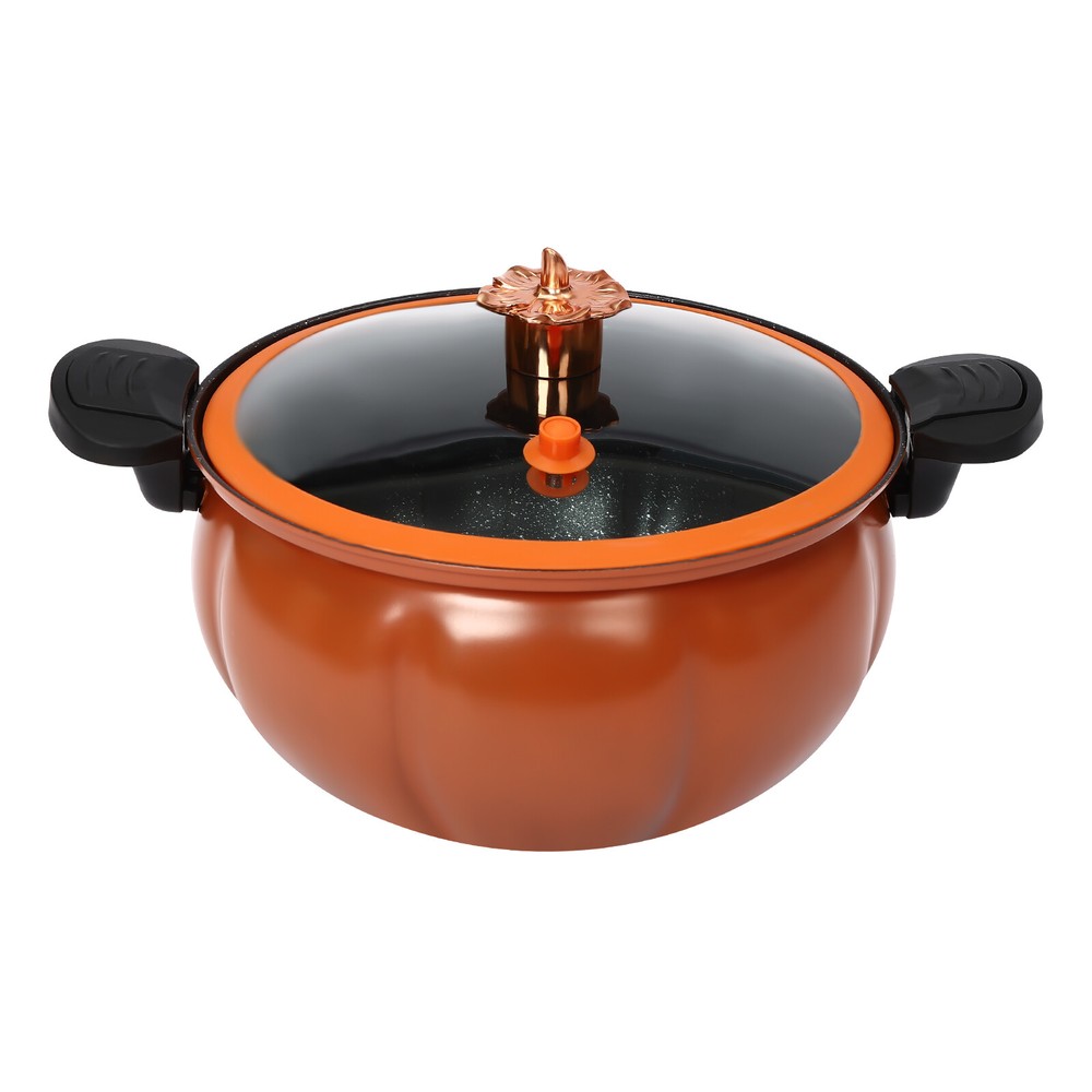 Micro Pressure Cooker - Pumpkin Shape, 8L Capacity, Non-Stick Design