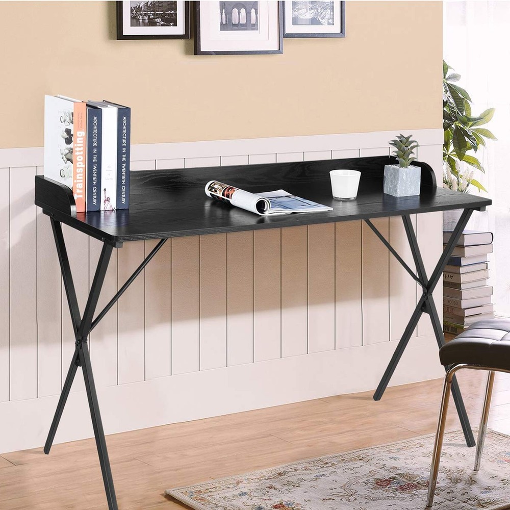 Computer Home Office, 47.2'' Study Writing Table Sturdy X-Frame with Large Wo...