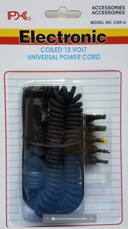 Universal 12V Replacement Power Cord With 5-Tips