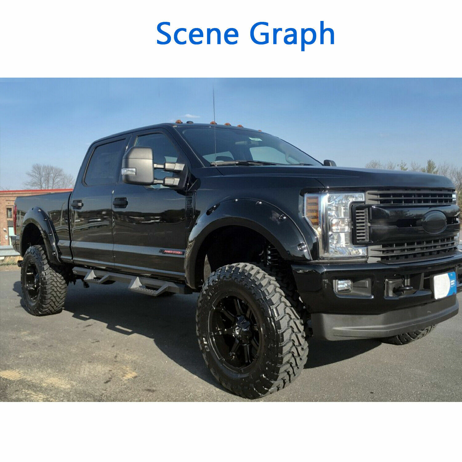 Pair Towing Mirrors For 2017-2020 Ford F-250 F350 Super Duty Power Heated Chrome