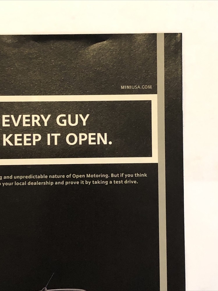 2007 Mini Cooper S Convertible PRINT AD Not Every Guy Can Keep It Open