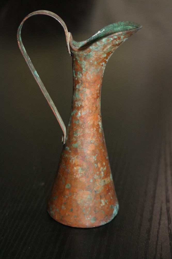 Small Vintage Hand Hammered Copper Pitcher 6"