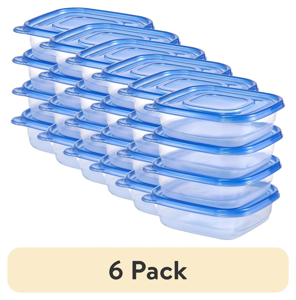 3 Pack 4 Piece 38 Cup Square Food Containers