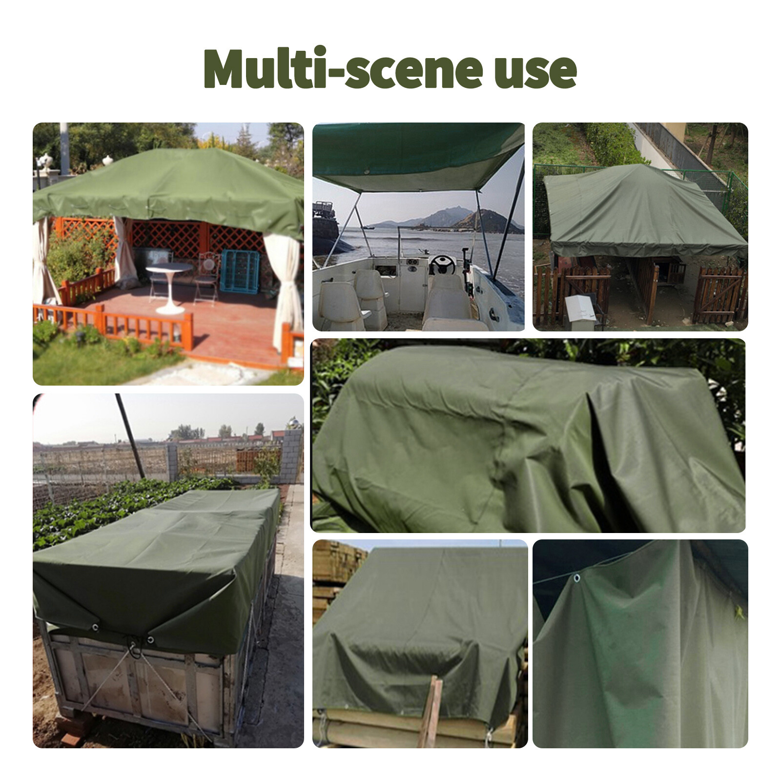 Extra Thick Canvas Tarp 19.4Oz Waterproof UV Resistant Boat Tent Tarpaulin Cover