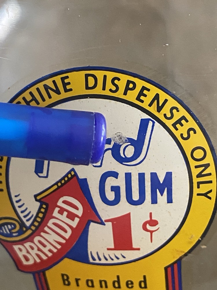 Small 1 Cent Ford Glass Globe Fired Label