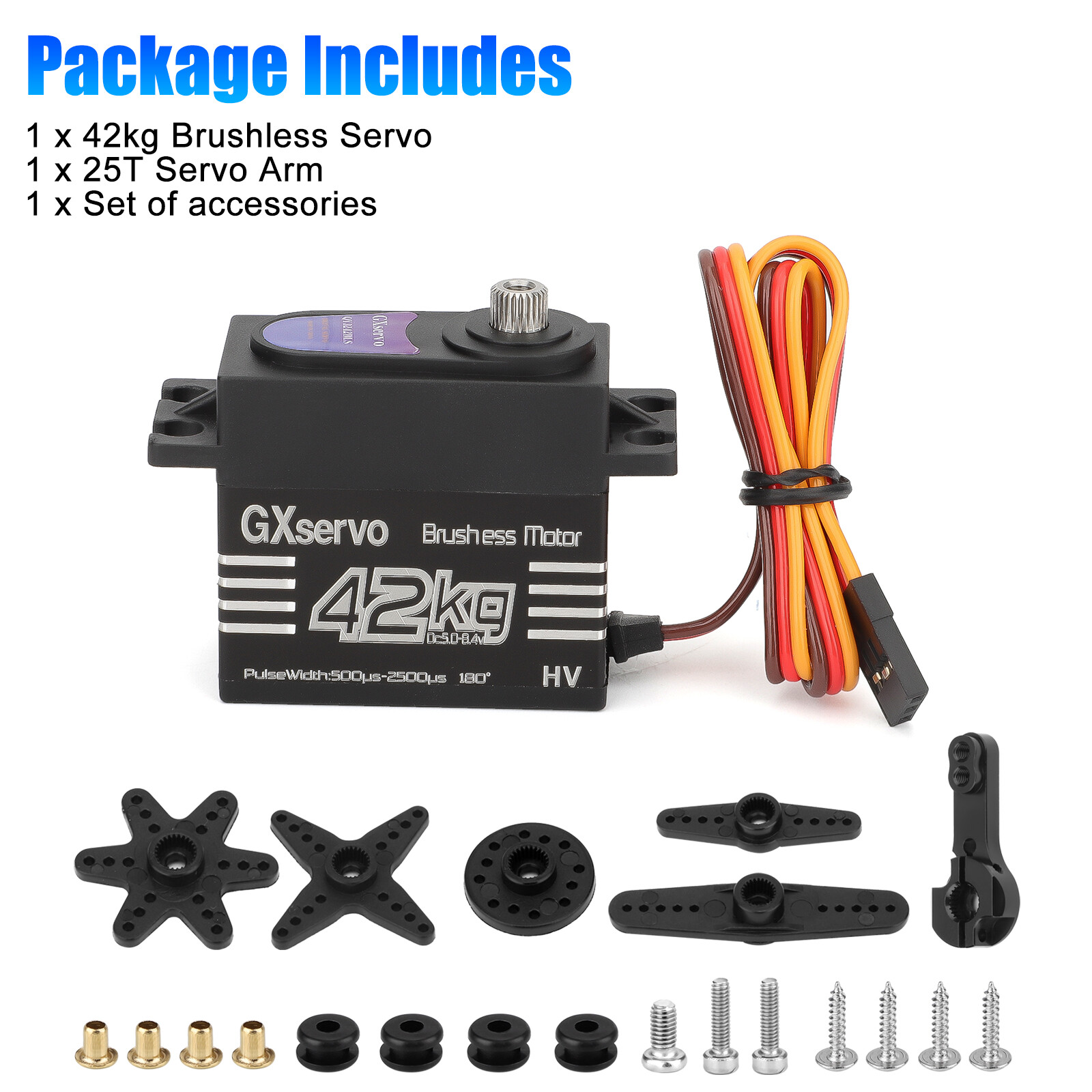 42KG Metal Gear Waterproof Digital Servo High Torque & Speed for 1/8 1/10 RC Car