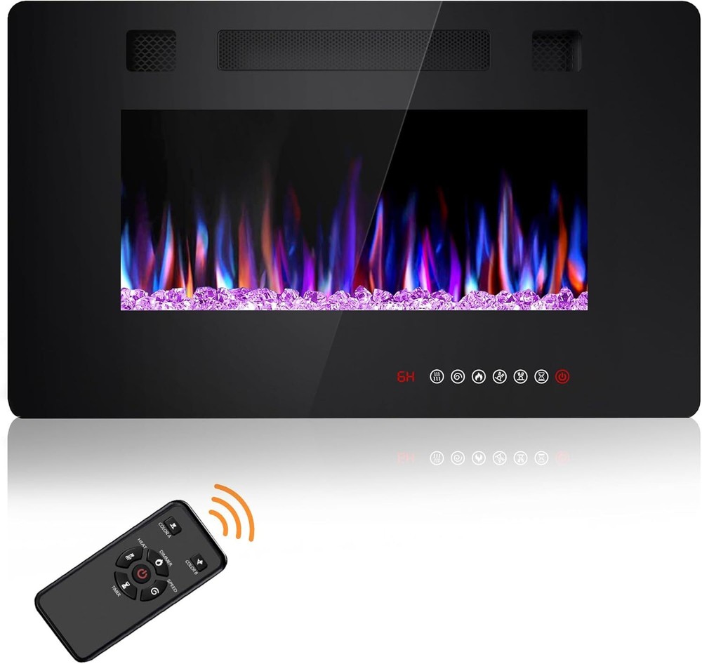 30 Inch Electric Fireplace Inserts, in-Wall Recessed &Wall Mounted,Timer,Remote