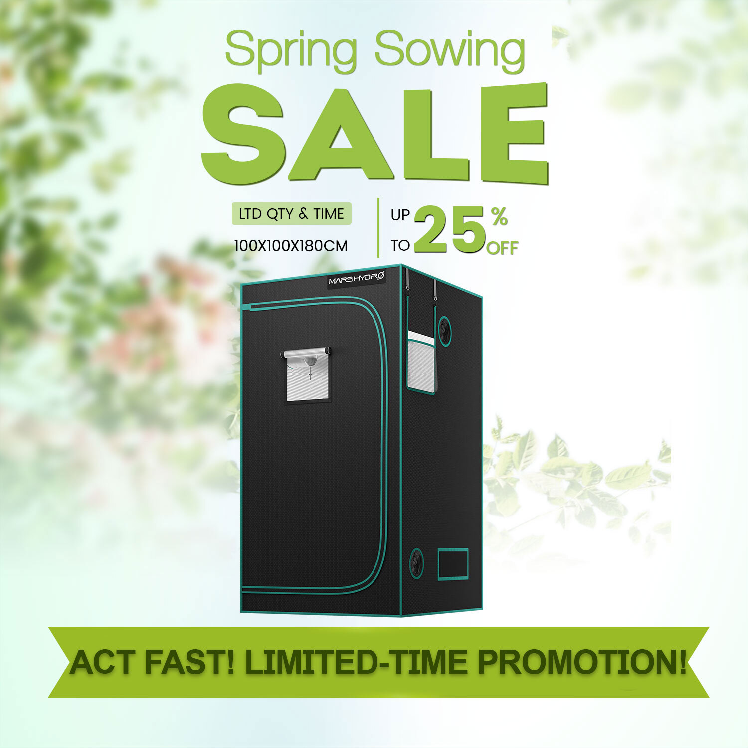 Mars Hydro 3.3' x 3.3' x 6' Indoor Grow Tent Room Box