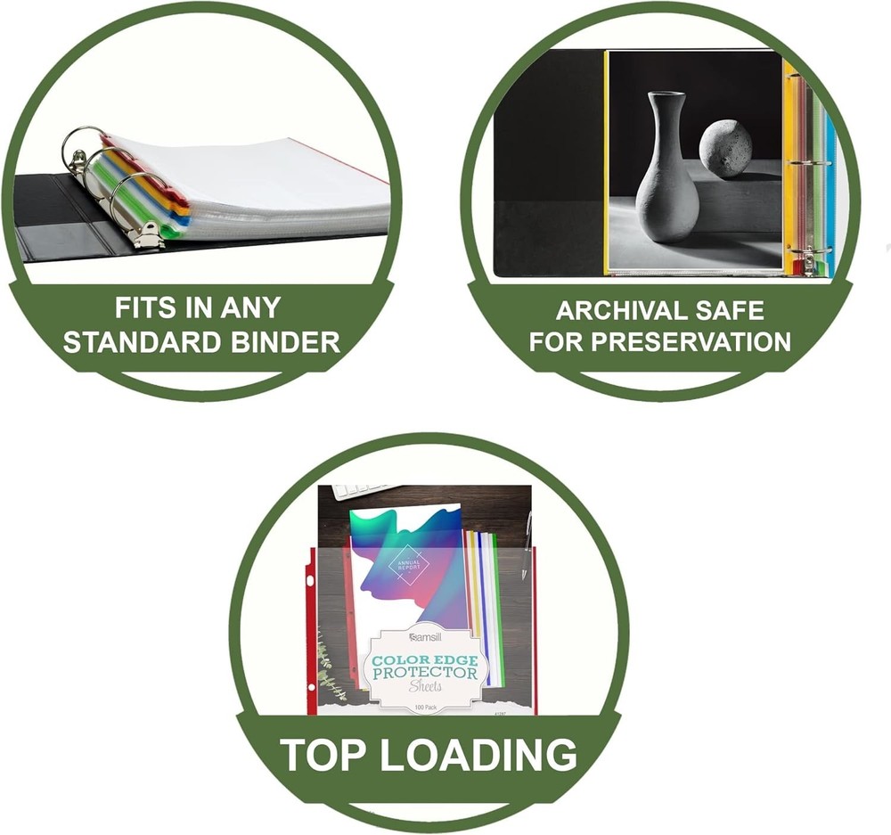 Colored-Edge Sheet Protector Family