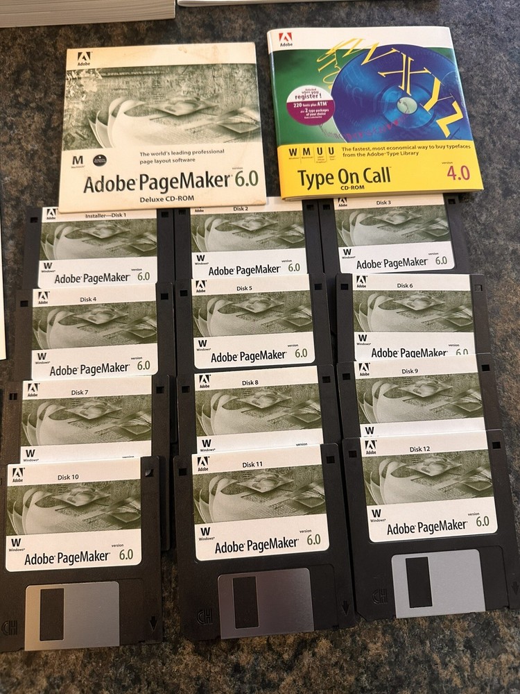 Adobe Pagemaker 6.0 Upgrade Software Bundle “16”3.5 & CD Media Type on Call Code