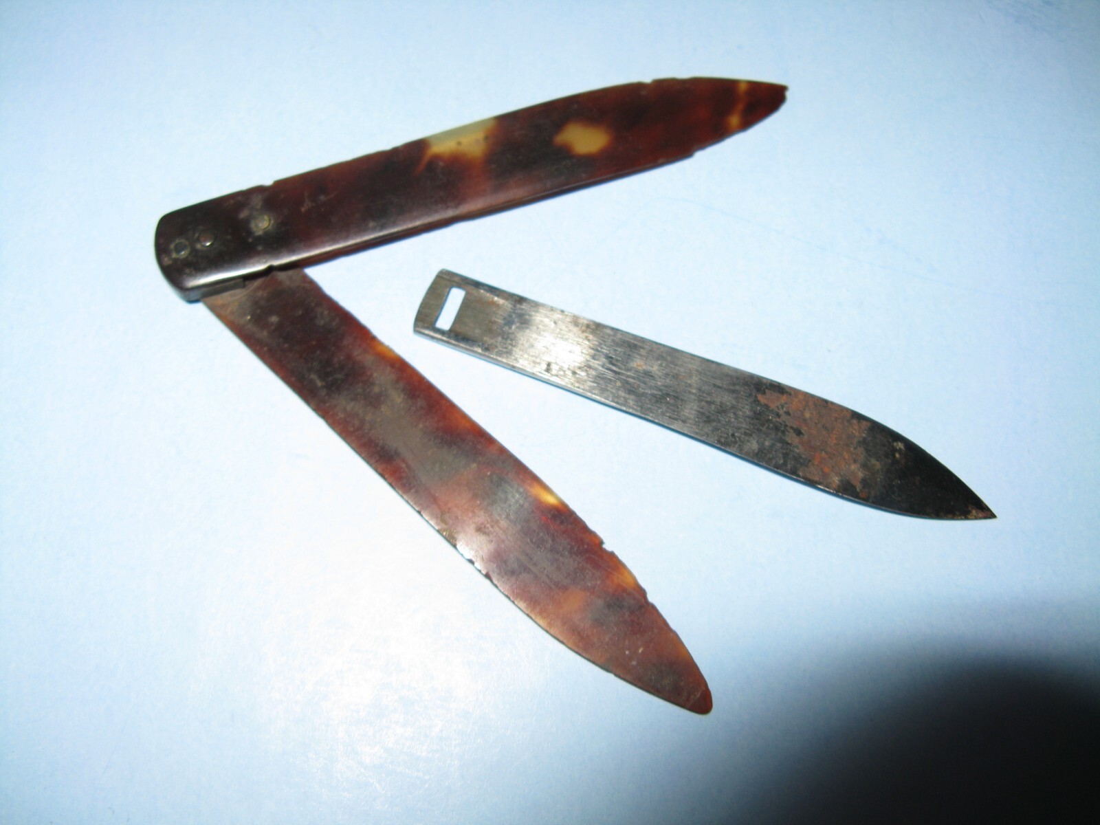 Faux Tortoiseshell Seton Needle and holder.