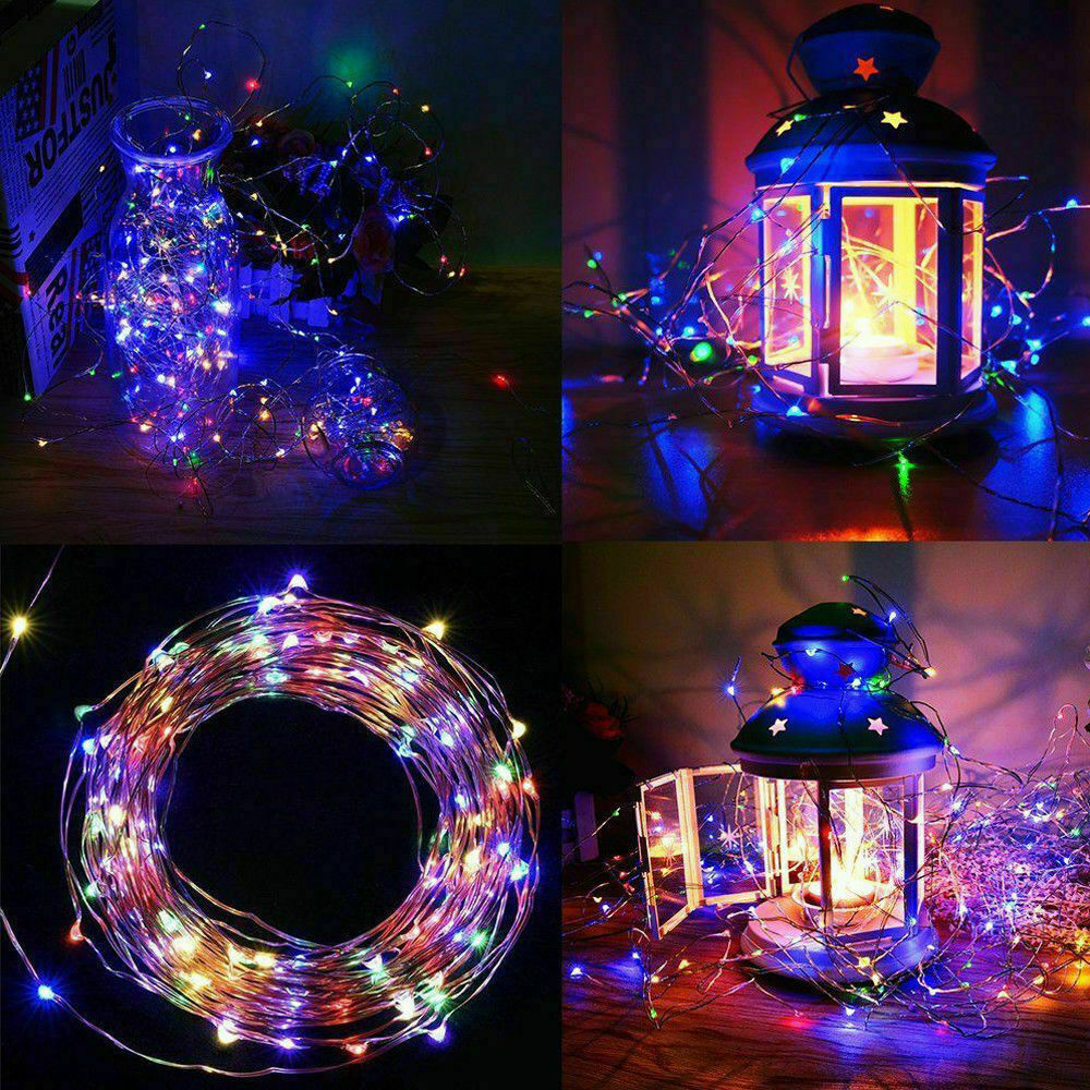 Solar battery powered Solar LED String & Fairy Lights Copper wire light string