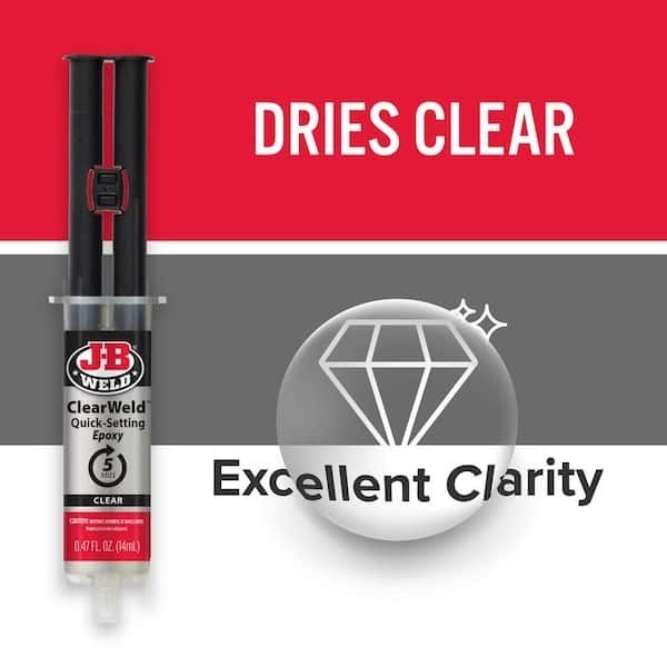 JB Weld 50114 ClearWeld Quick Setting Epoxy, Clear 0.47 oz.