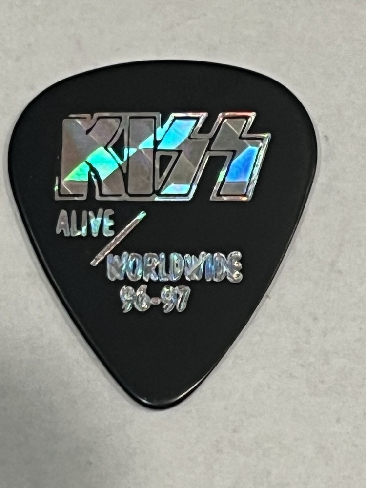 Kiss Paul Stanley Alive Worldwide Guitar Pick, Black w/3D Cubed Prism Print