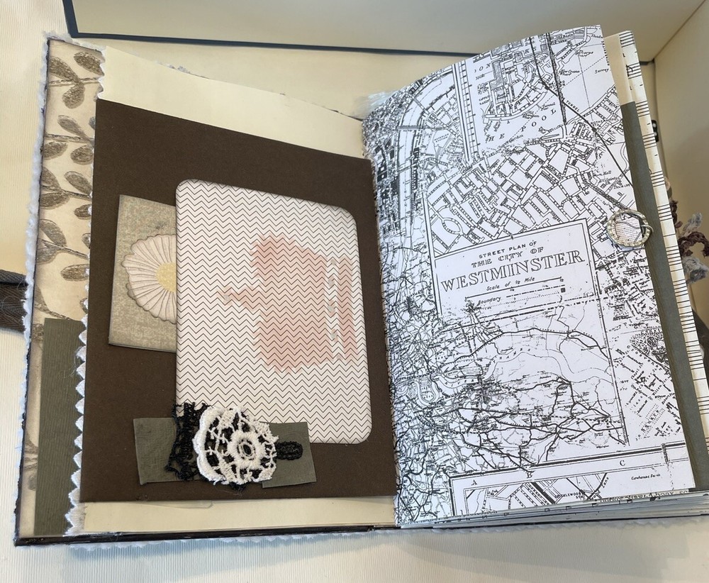 Junk Journal Butterfly Bird Grey Ivory Keepsake Diary Book Interactive NEW