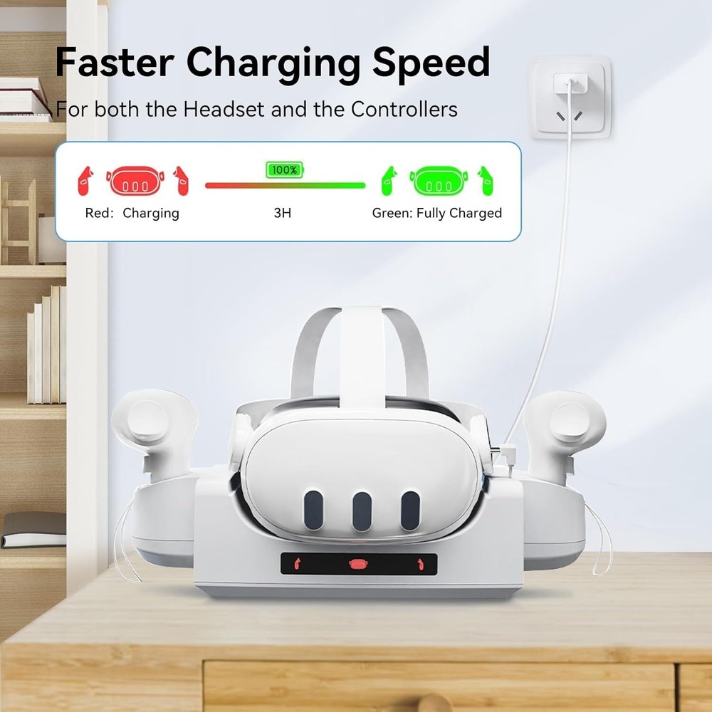 Faster Charging Stand for Meta Quest 3 VR Handle Controller Accs Storage Dock