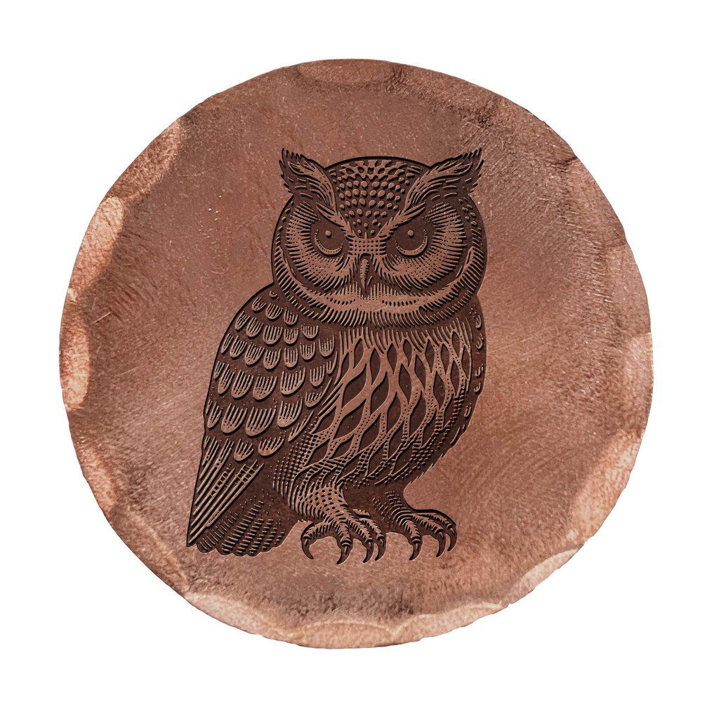Owl Embossed Copper Golf Ball Marker by Sunfish
