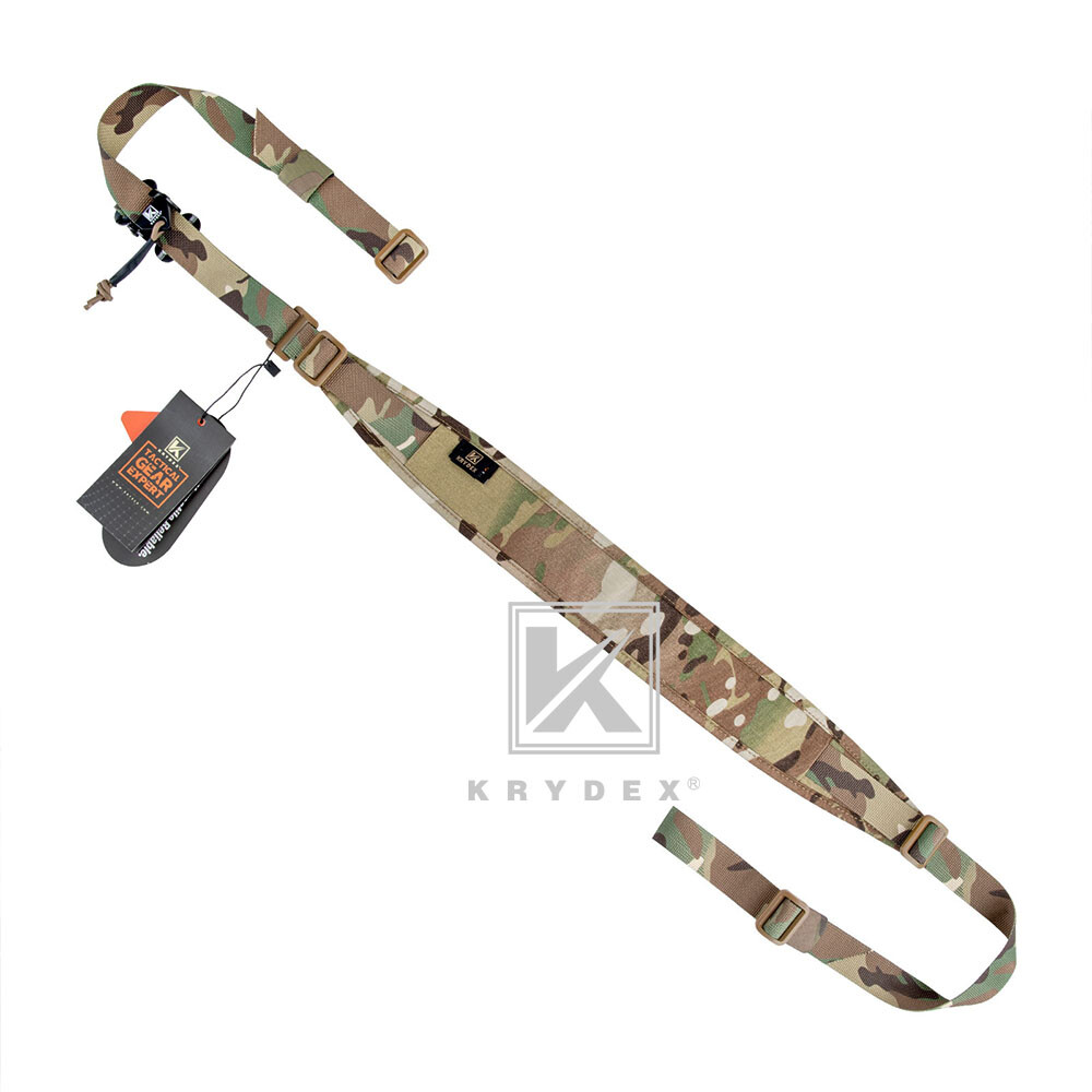 KRYDEX Tactical Sling Strap Modular Slingster Pull Tab 2-Point Quick Adjust Camo
