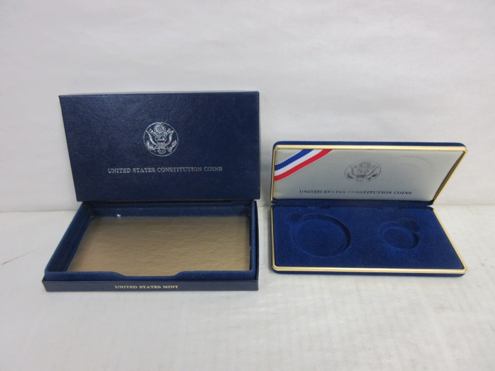 EMPTY BOX for 1987 US Constitution Proof Silver Dollar & $5 Gold 2-Coin Set
