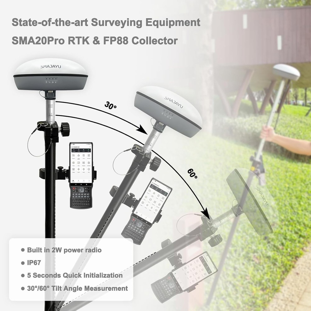 SMA20 Pro Base Station RTK PPK GNSS Receiver with Software Connect with Drones